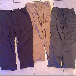 streetwear y2k baggy drawstring cargo pants, brown=xl, tan=L, grey=M. don’t buy!
